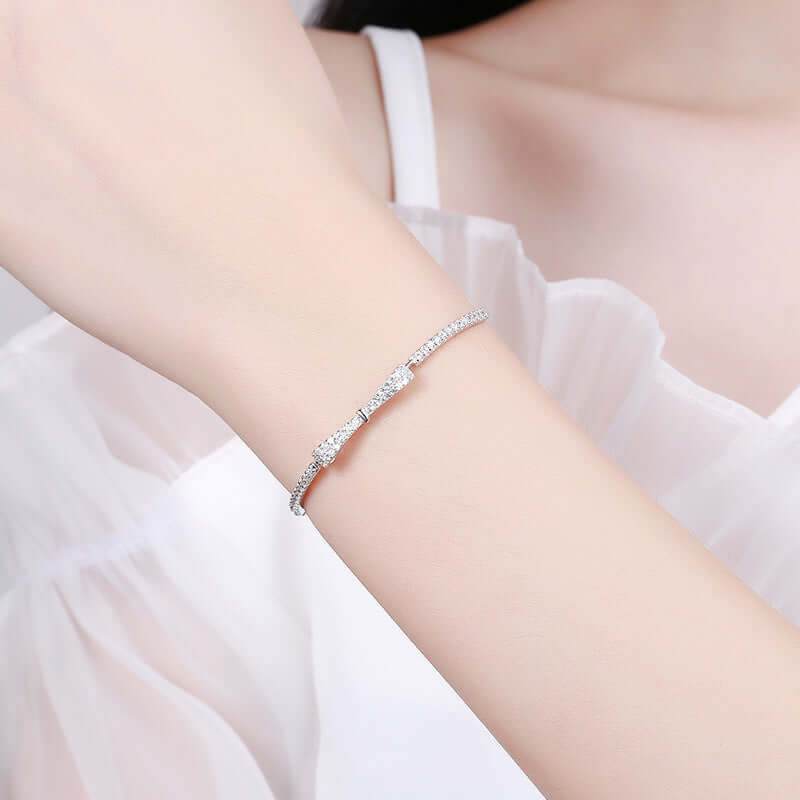 Women's Bow Sterling Silver Bracelet 