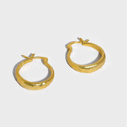 Frosted and Matted Texture Hoop Earrings