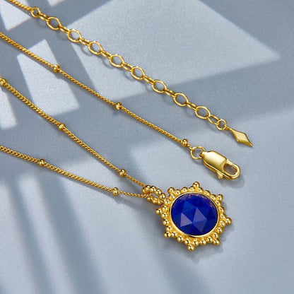 Faceted Lapis Lazuli Sterling Silver Necklace
