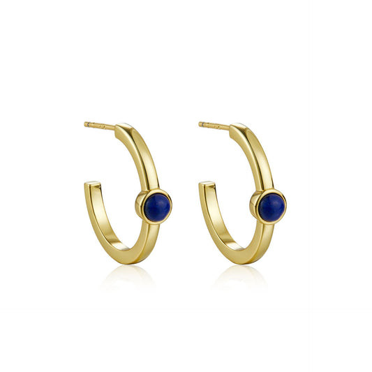 Lapis Lazuli C-Hoop Earrings