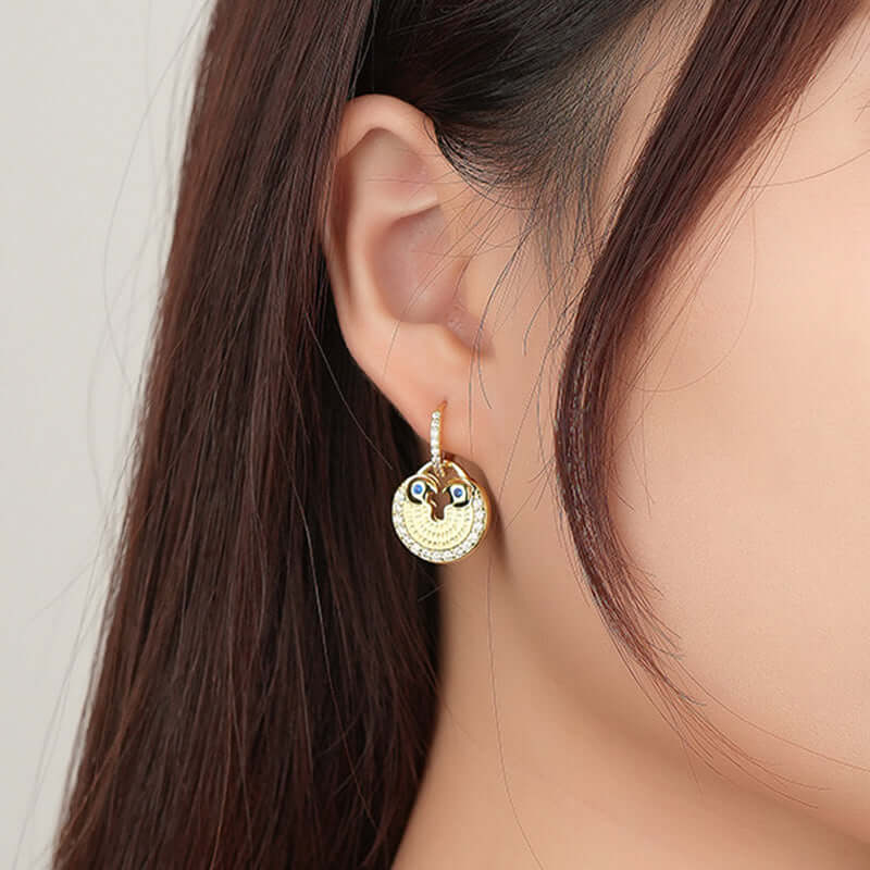 Owl Drop Huggie Earrings for Women