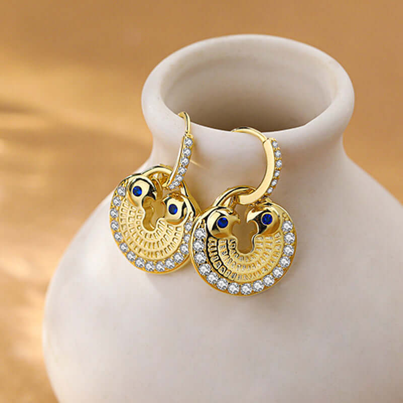 Owl Drop Huggie Gold Earrings Jewelry for Women