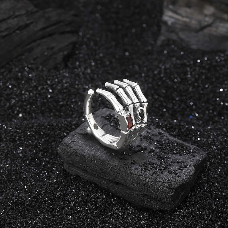 Skull Hand Sterling Silver Open Adjustable Ring Jewelry for Women & Women