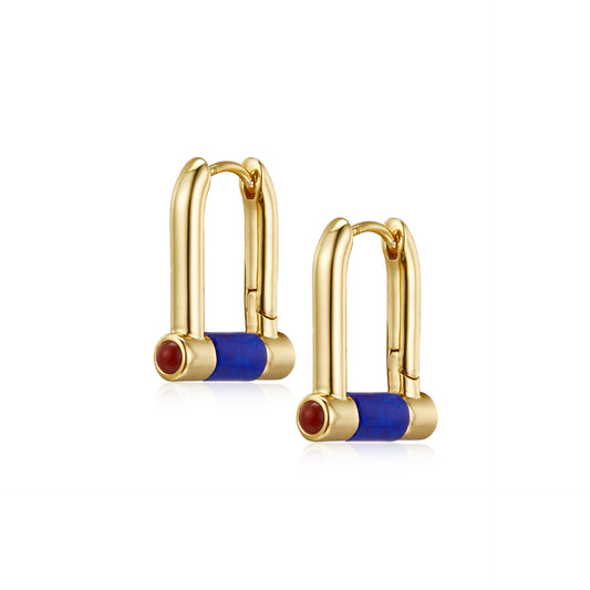 Lapis Lazuli Nanhong Hoop Earrings