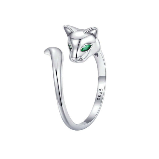 Fox Sterling Silver Adjustable Opening Ring